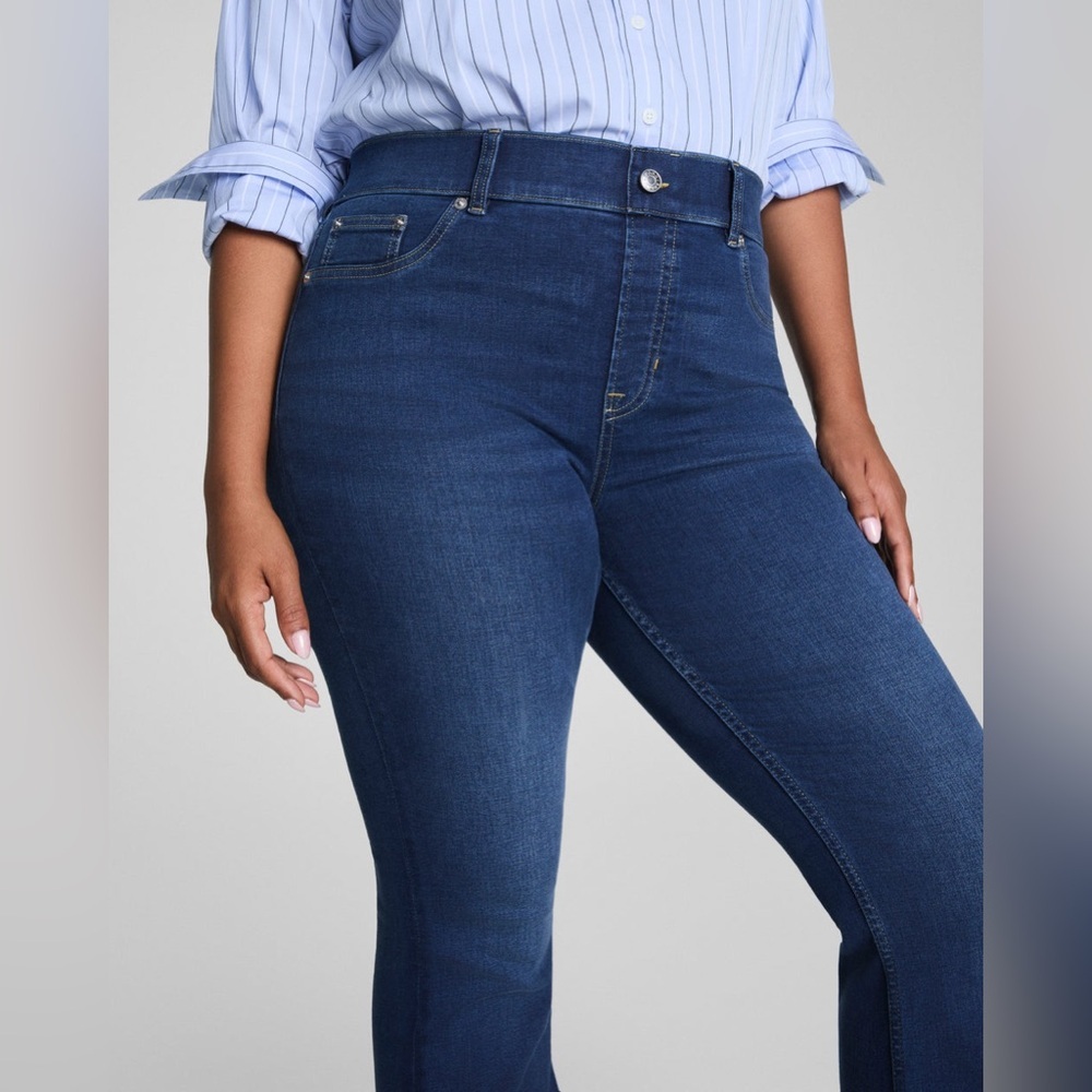 SPANX Indigo Wide Leg Jeans NWOT - Picture 5 of 14